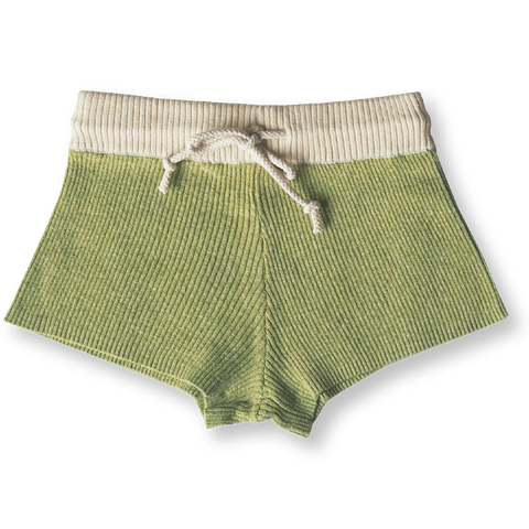 Hemp Ribbed shorts- Lime